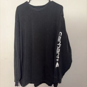 Carhartt Men's Black Long Sleeve Tee with Logo